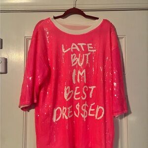 Pink Sequin Women's Blouse